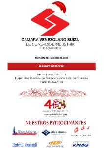Portada Boletín Noviembre-Diciembre-2019- Cámara Venezolano Suiza de Comercio e Industria