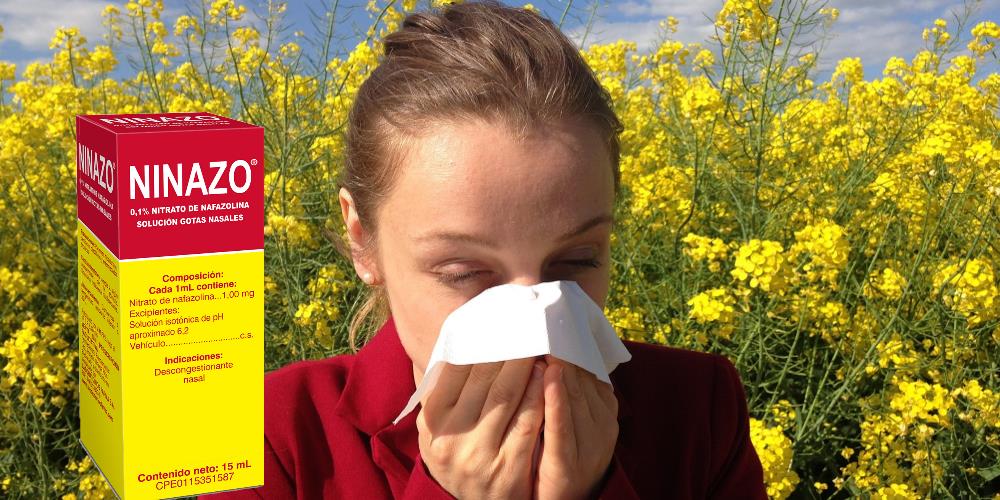 El Descongestionante Nasal Ninazo Ayuda A Una Joven Mujar A Aliviar Los Sintomas De Congestión